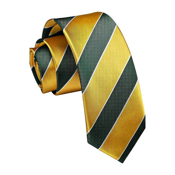 Stripe 2.17' Skinny Formal Tie - D- YELLOW/GREEN