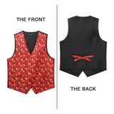 Christmas 3pc Suit Vest - RED-TREE