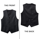 Paisley 3pc Suit Vest Set - BLACK