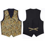 Paisley Vest Tie Handkerchief Set - GOLD