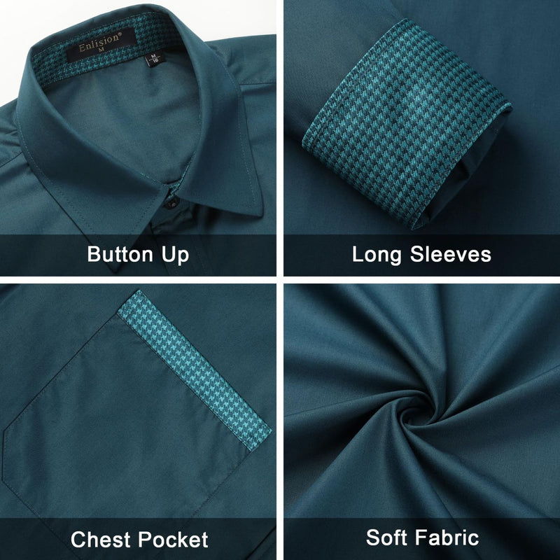 Casual Formal Shirt with Pocket - GREEN