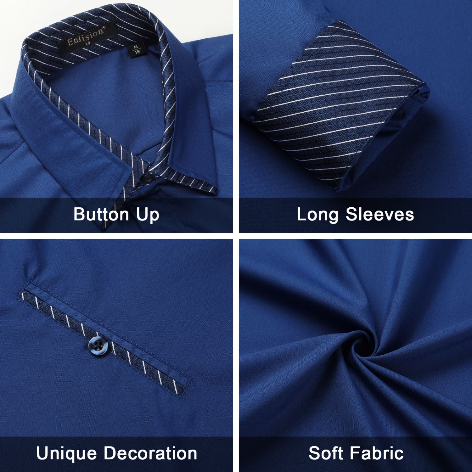 Casual Formal Shirt with Pocket - ROYAL BLUE