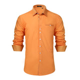 Casual Formal Shirt with Pocket - ORANGE