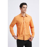 Casual Formal Shirt with Pocket - ORANGE