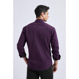 Casual Formal Shirt with Pocket - PURPLE