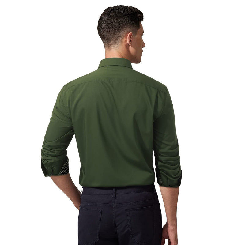 Casual Formal Shirt with Pocket - GREEN