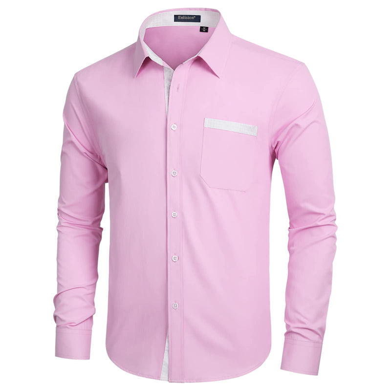 Men's Dress Shirt with Pocket - PINK