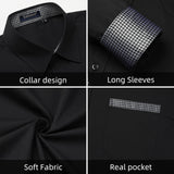 Casual Formal Shirt with Pocket - BLACK