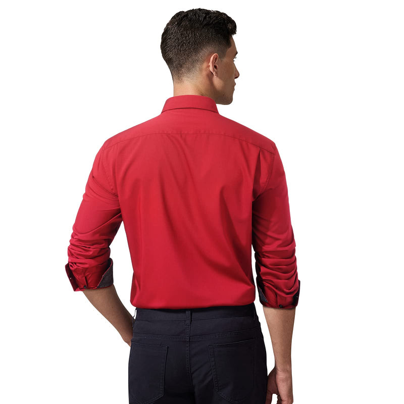 Casual Formal Shirt with Pocket - RED