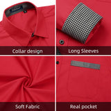 Casual Formal Shirt with Pocket - RED