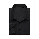 Men's Patchwork Dress Shirt with Pocket - F1-BLACK