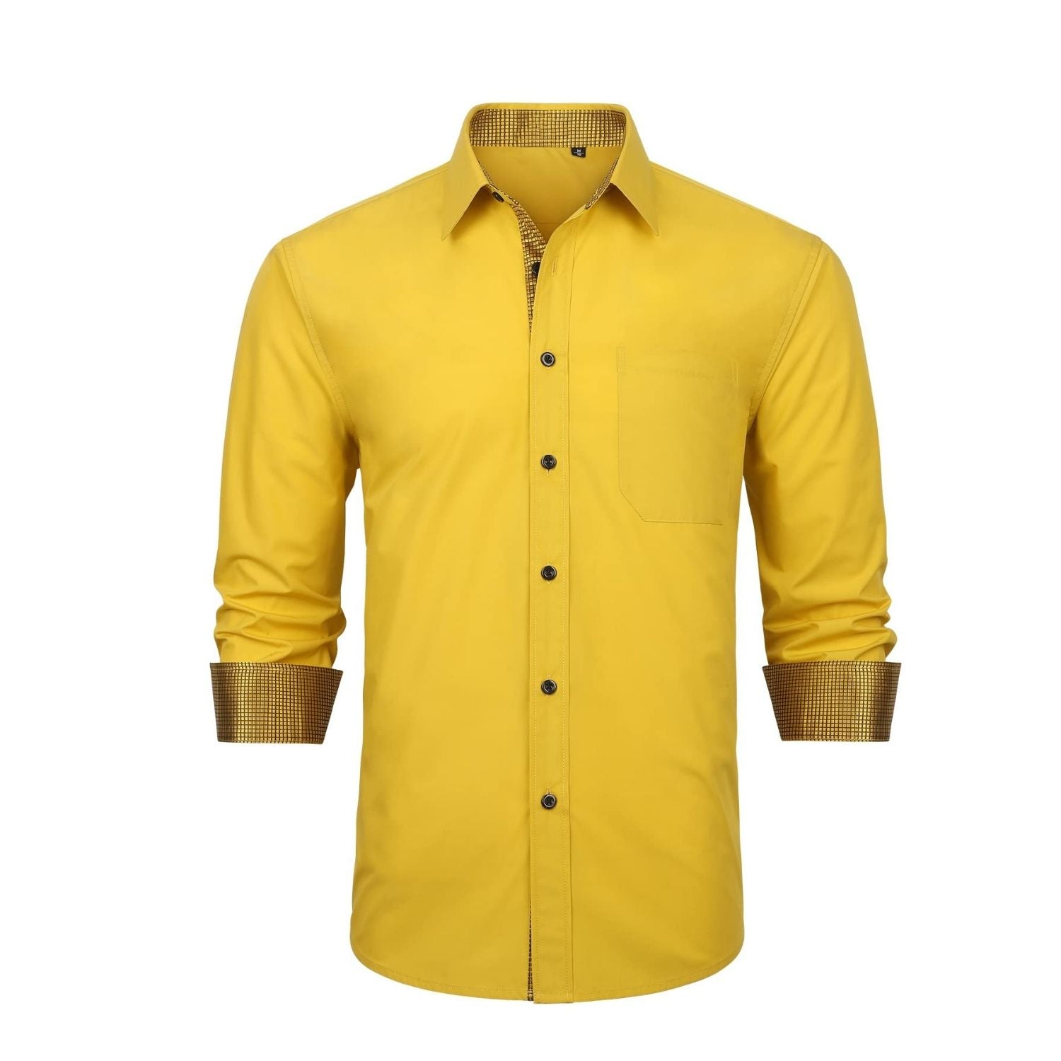 Casual Formal Shirt with Pocket - 03-YELLOW