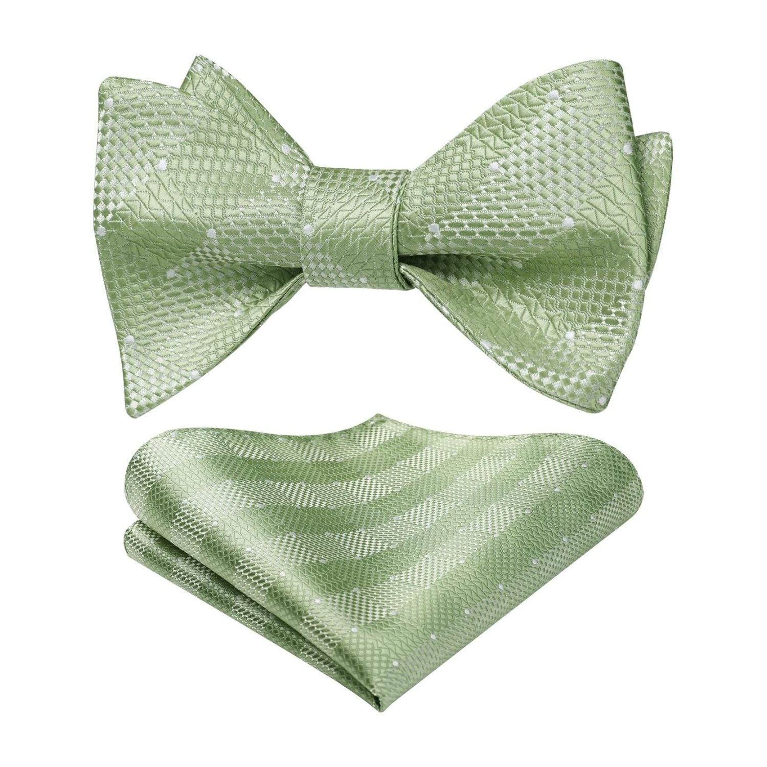 Plaid Bow Tie & Pocket Square Sets - SAGE GREEN