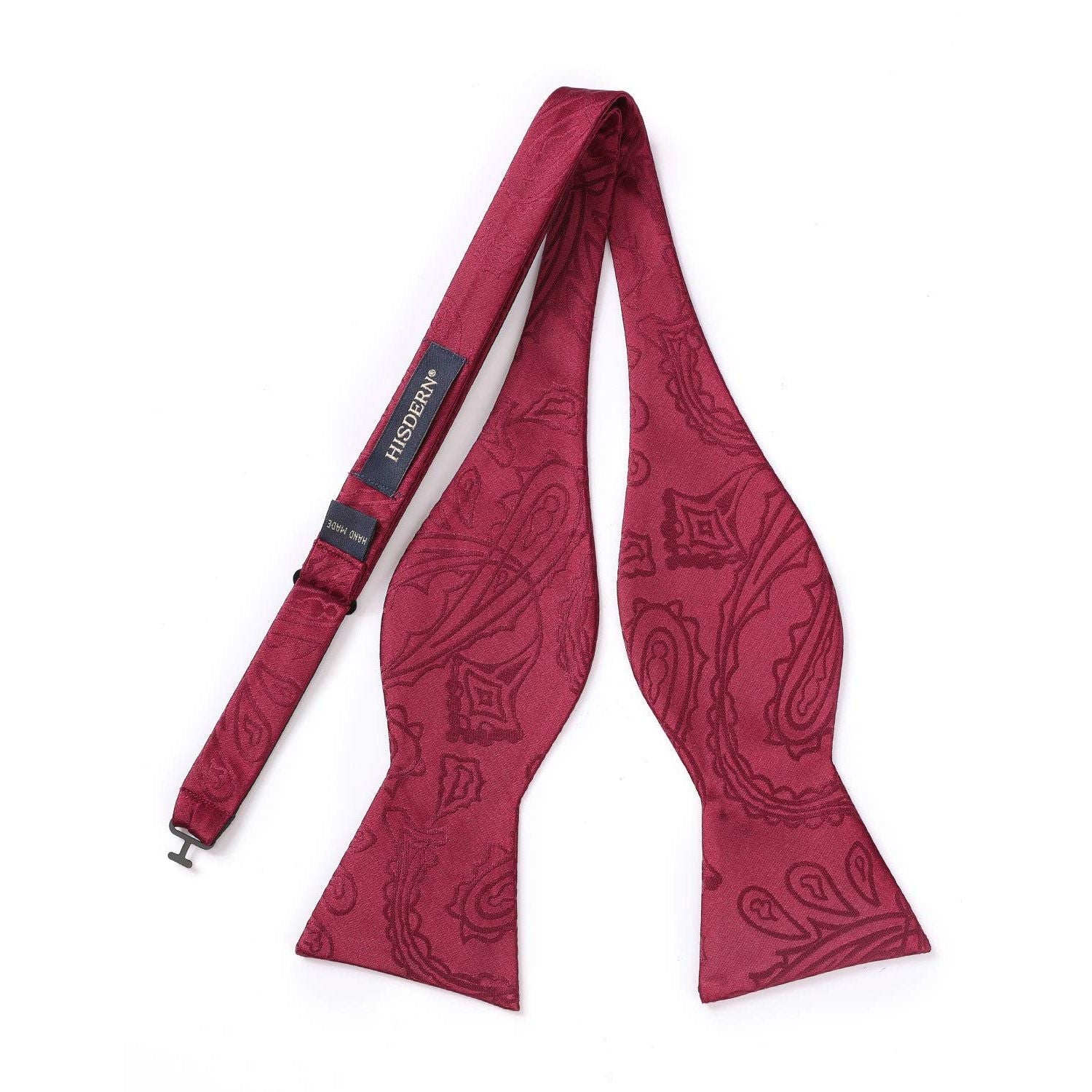 Paisley Bow Tie & Pocket Square - D-BURGUNDY