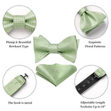 Stripe Bow Tie & Pocket Square - SAGE GREEN