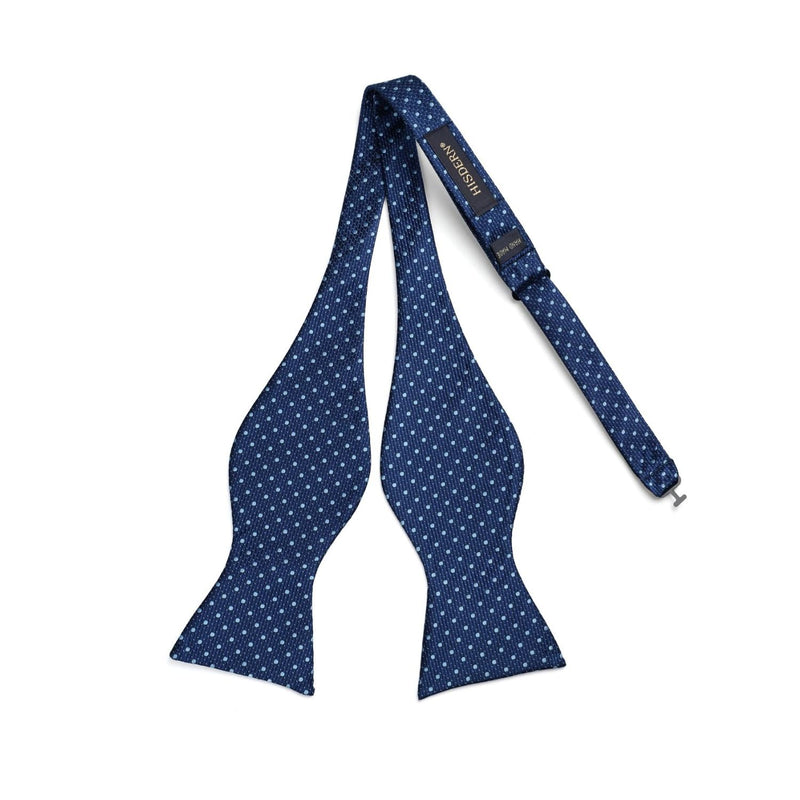 Polka Dots Bow Tie & Pocket Square - NAVY BLUE