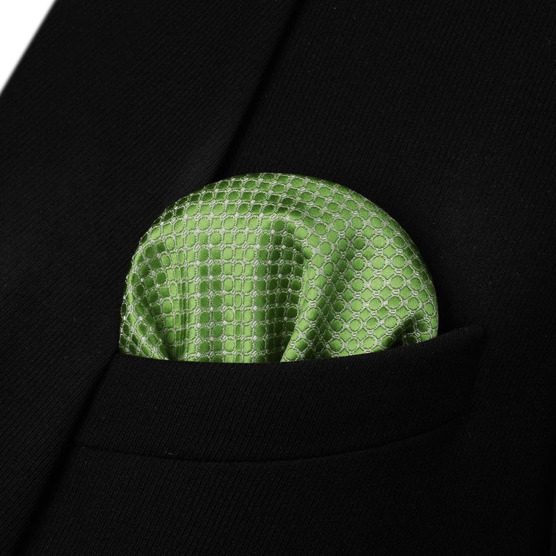 Houndstooth Bow Tie & Pocket Square - 01-GREEN