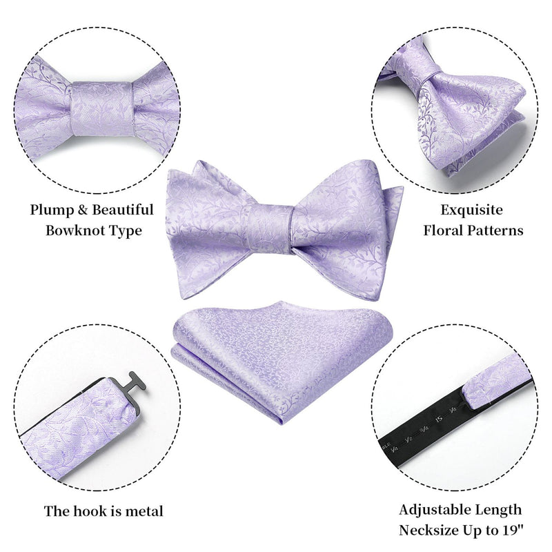 Floral Bow Tie & Pocket Square - A-LAVENDER