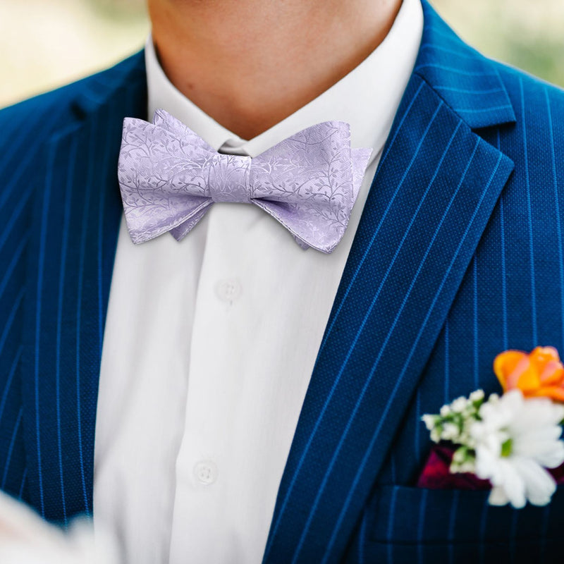 Floral Bow Tie & Pocket Square - A-LAVENDER