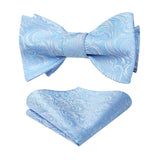 Paisley Bow Tie & Pocket Square - BABY BLUE