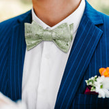 Floral Bow Tie & Pocket Square - B-05 SAGE GREEN