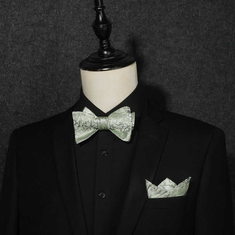 Floral Bow Tie & Pocket Square - SAGE GREEN-1