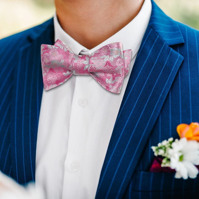 Floral Bow Tie & Pocket Square - E-02 PINK