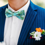 Floral Bow Tie & Pocket Square - AQUA