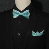 Floral Bow Tie & Pocket Square - AQUA