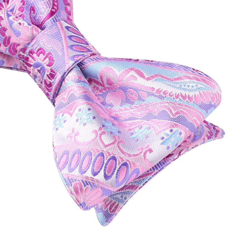 Paisley Bow Tie & Pocket Square - PURPLE PINK