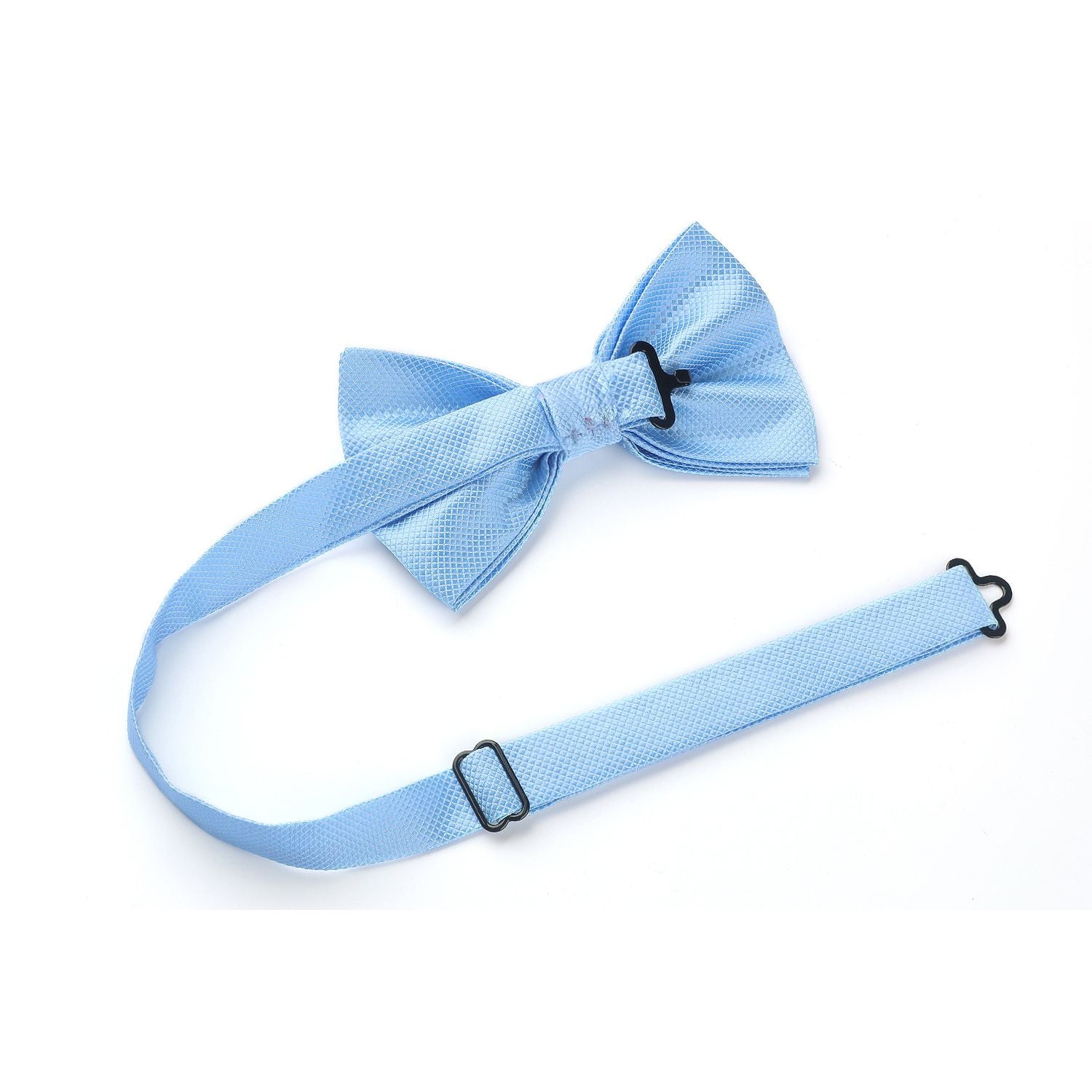 Solid Pre-Tied Bow Tie & Pocket Square - B-BLUE 3