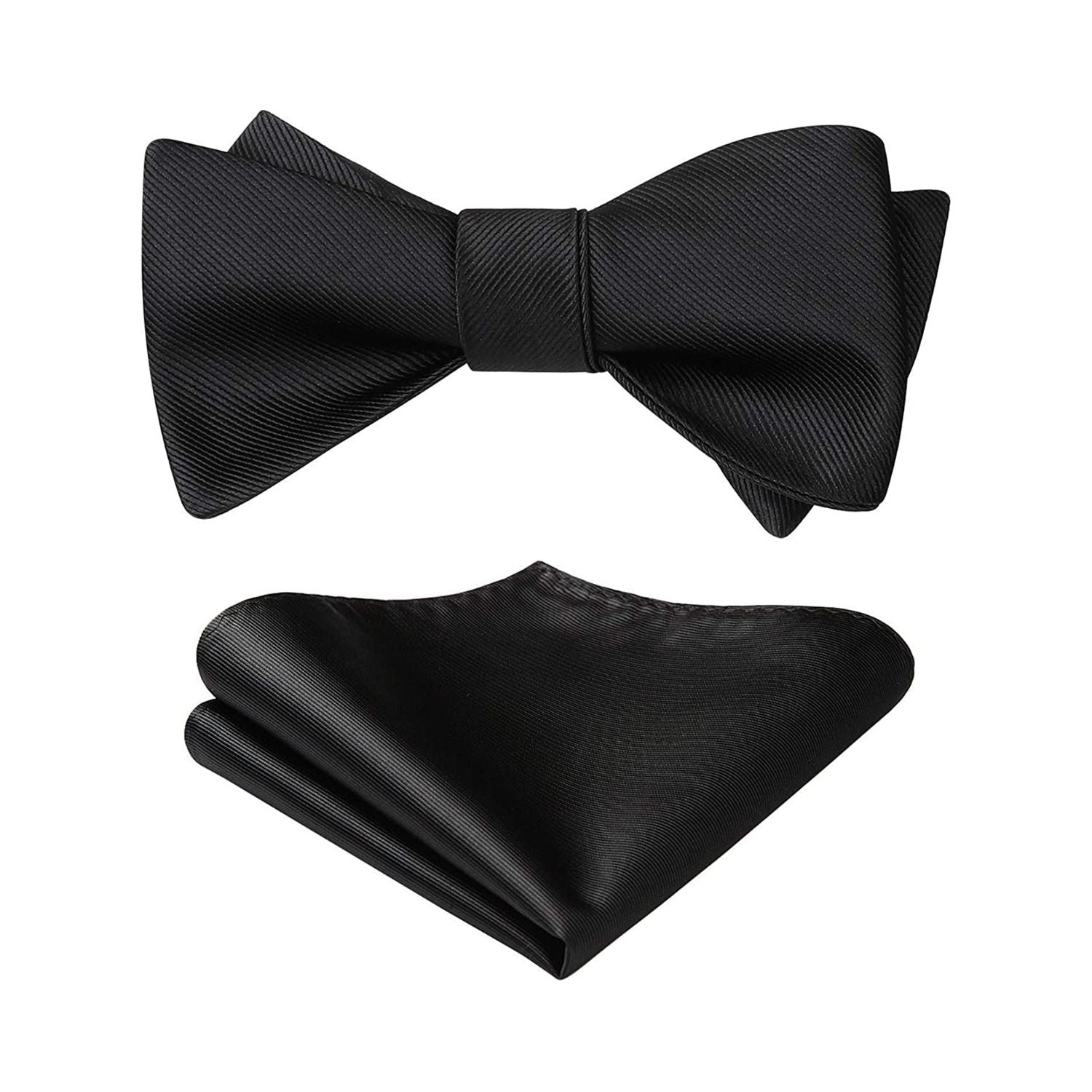 Floral Bow Tie & Pocket Square - C1-BLACK