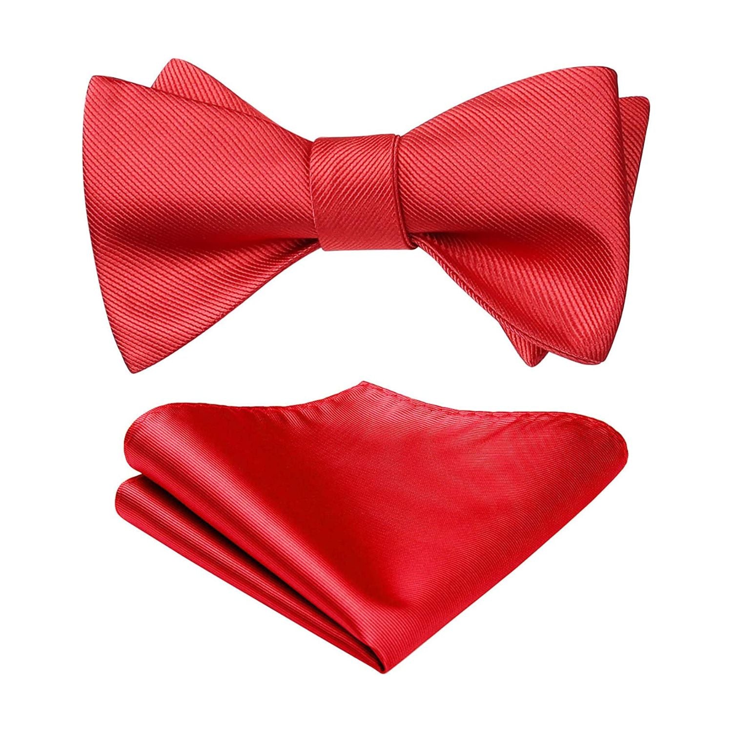 Solid Bow Tie & Pocket Square - J1-RED