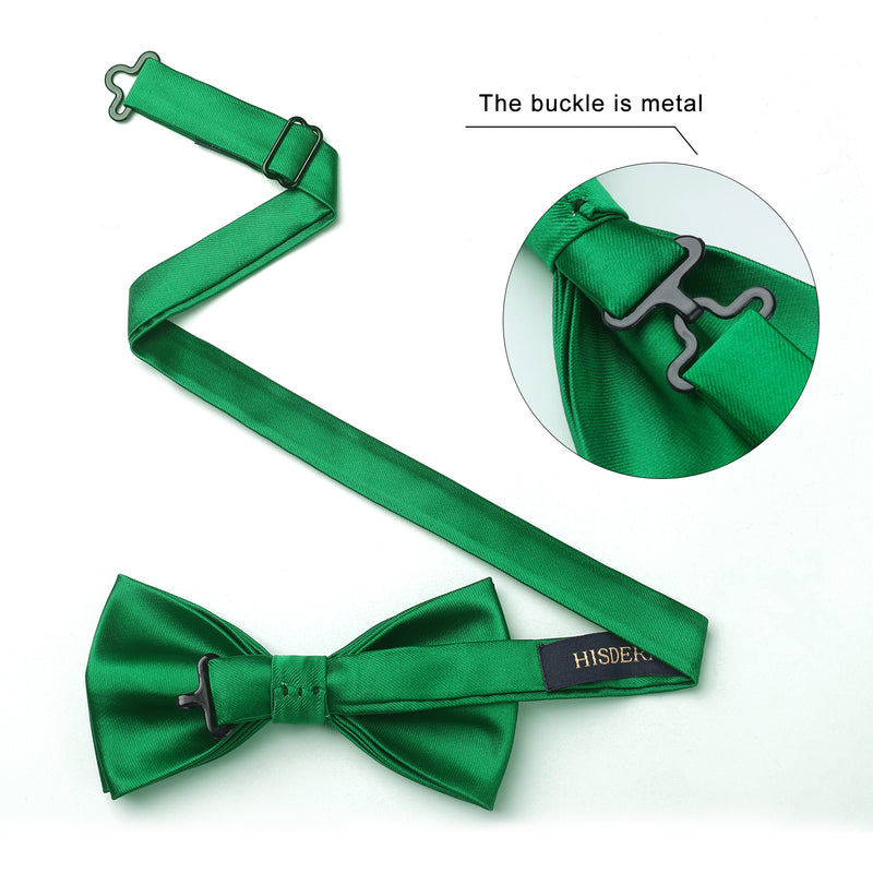 Solid Pre-Tied Bow Tie - GREEN-2 