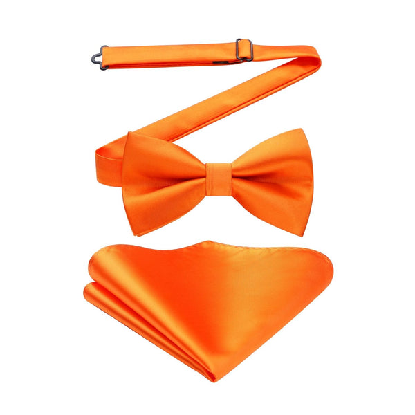 Solid Pre-Tied Bow Tie - A12-ORANGE