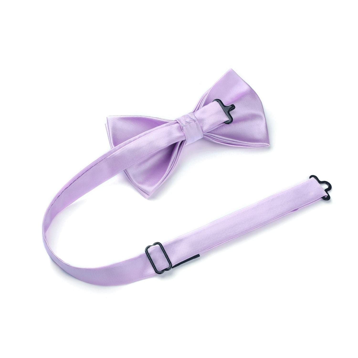 Solid Pre-Tied Bow Tie & Pocket Square - P-LIGHT PURPLE