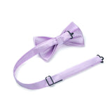 Solid Pre-Tied Bow Tie & Pocket Square - P-LIGHT PURPLE