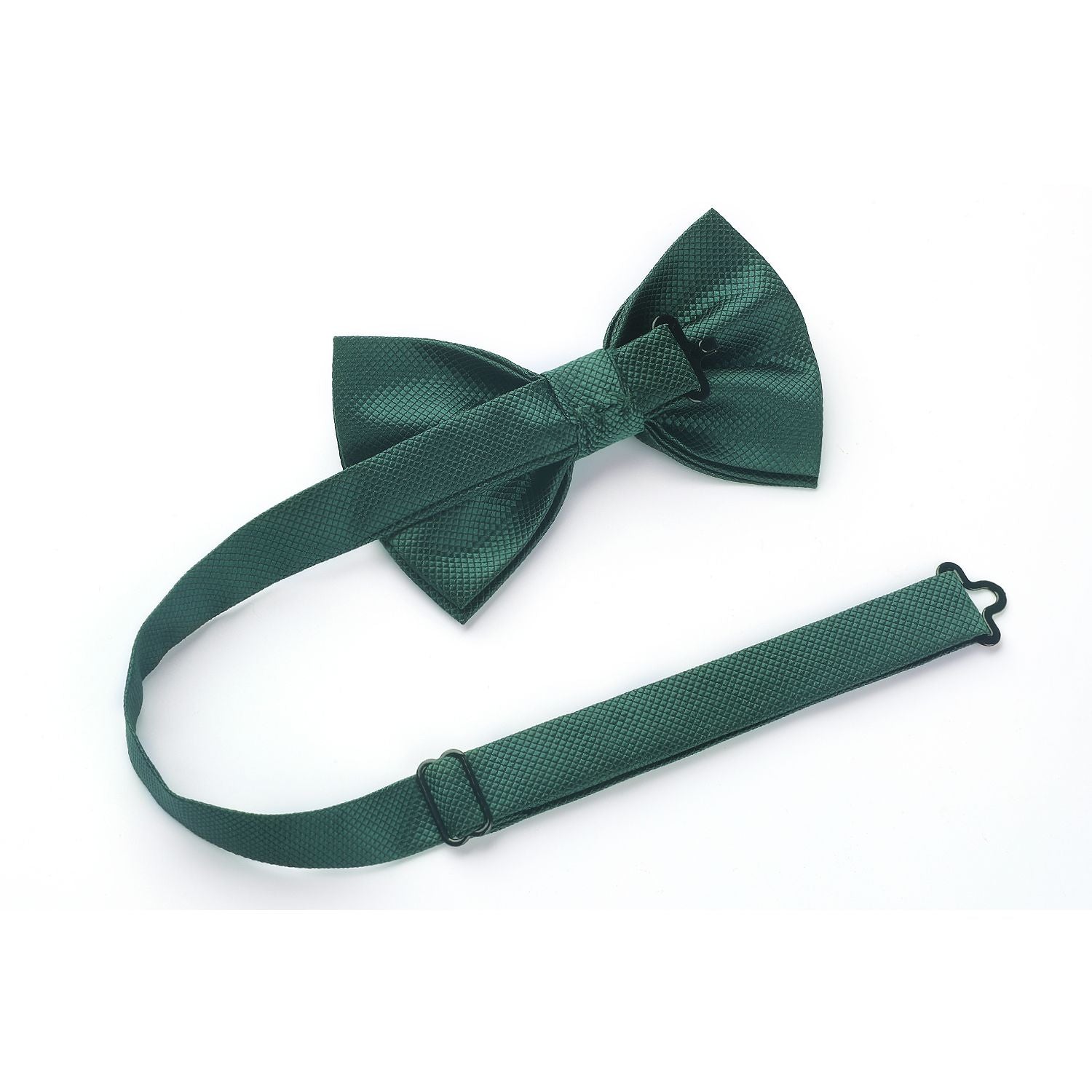 Solid Pre-Tied Bow Tie & Pocket Square - G-EMERALD GREEN