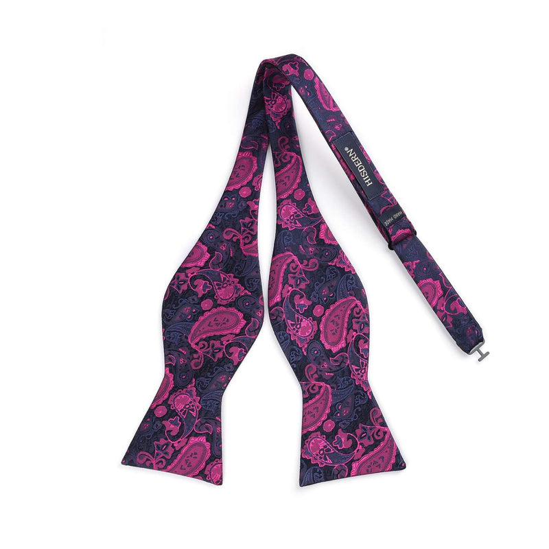 Paisley Bow Tie & Pocket Square - PLUM/NAVY BLUE