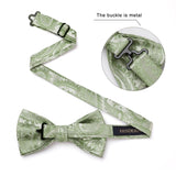 Paisley Pre-Tied Bow Tie & Pocket Square - SAGE GREEN-11