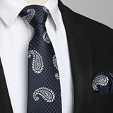 Paisley Tie Handkerchief Set - 26 NAVY BLUE