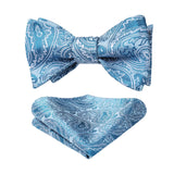 Paisley Bow Tie & Pocket Square - 01-BLUE