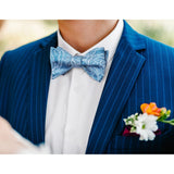 Paisley Bow Tie & Pocket Square - 01-BLUE