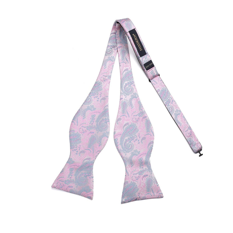 Paisley Bow Tie & Pocket Square - 02-PINK