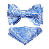 Paisley Bow Tie & Pocket Square - 03-BLUE/WHITE2