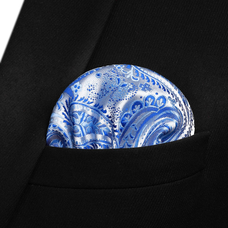 Paisley Bow Tie & Pocket Square - 03-BLUE/WHITE2