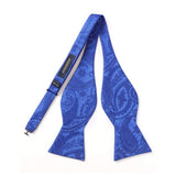 Floral Paisley Bow Tie & Pocket Square Sets - C-BLUE