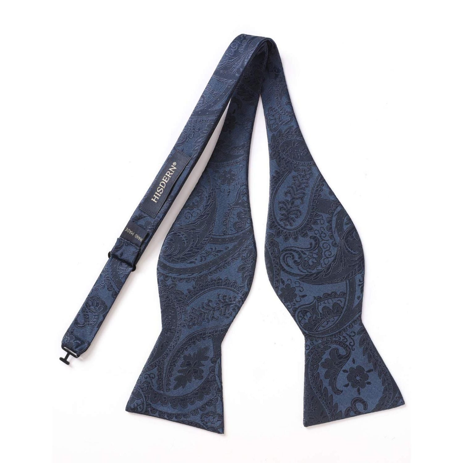 Floral Paisley Bow Tie & Pocket Square Sets - C-NAVY BLUE