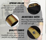 Casual Formal Shirt with Pocket - BLACK/GOLD