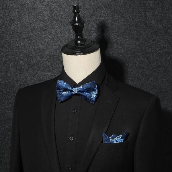 3PCS Mixed Design Bow tie & Pocket Square Sets - B3-21